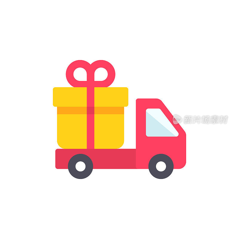 Gift Delivery Flat Icon. Pixel Perfect. For Mobile and Web.